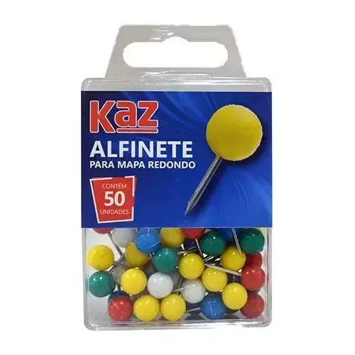 Alfinete para mapa redondo sortido com 50 (unidade)