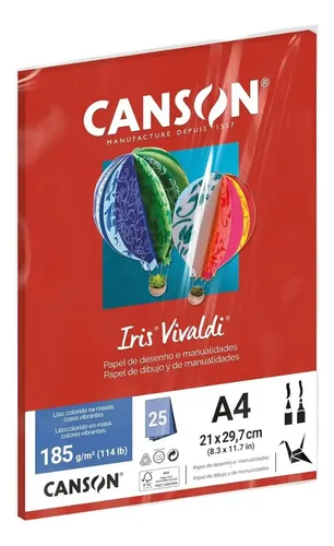 Papel A4 Canson Color Iris Vivaldi Vermelho 185G (unidade)