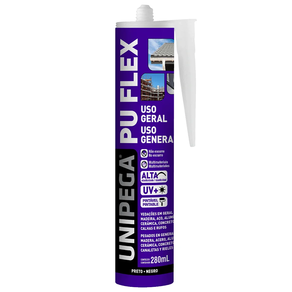Selante PU Flex Unipega preto 280 ml