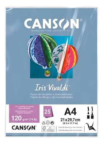 Papel A4 Canson Color Iris Vivaldi azul royal 185 g