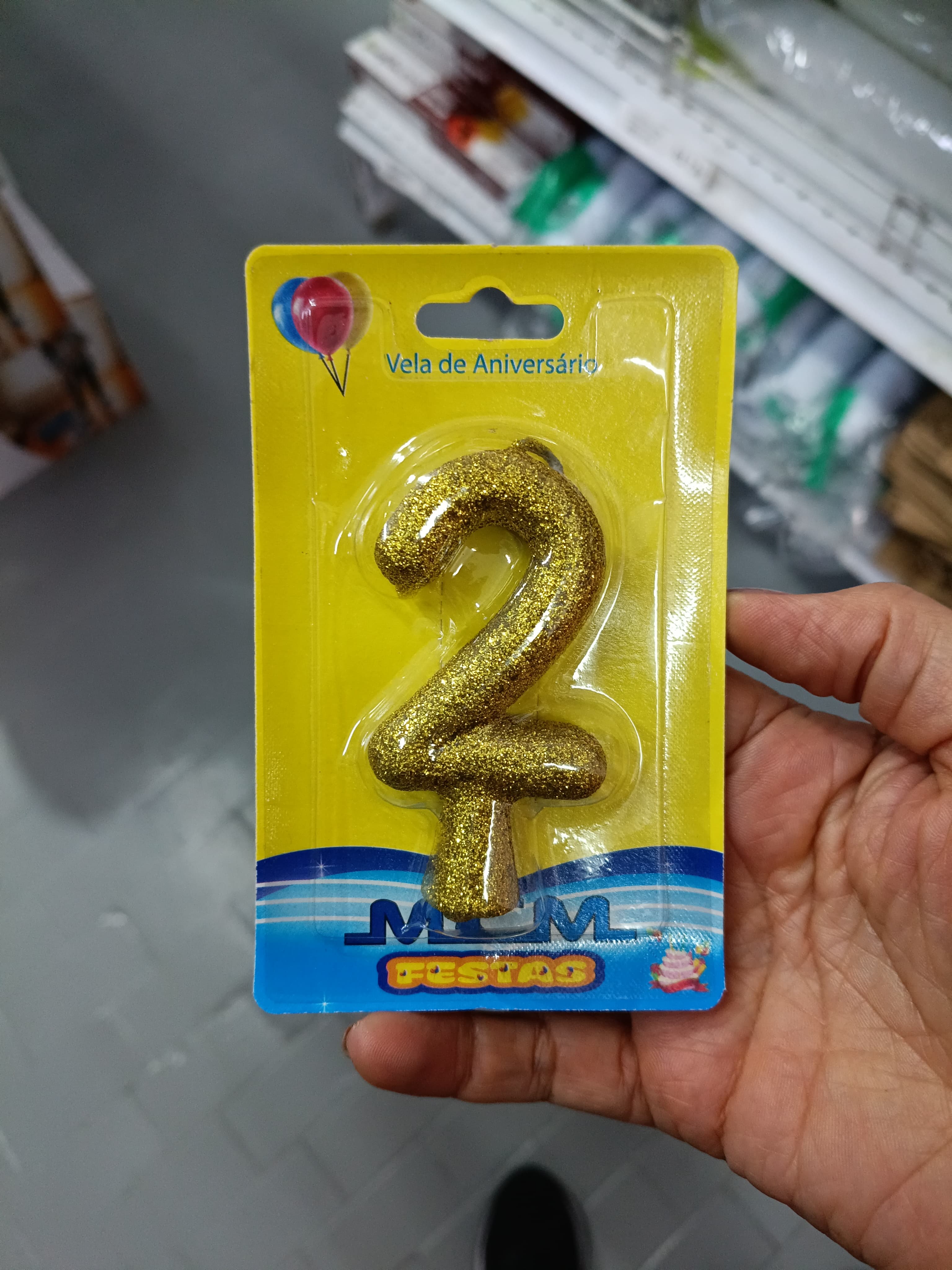 Vela Glitter Parafina 12GRS Nº2 Dourado
