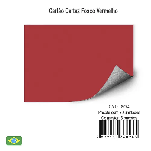 Cartao Cartaz Fosco Vermelho