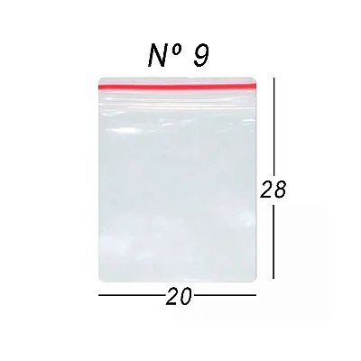 Saco zip número 09 20 x 28 cm unidade (unidade)