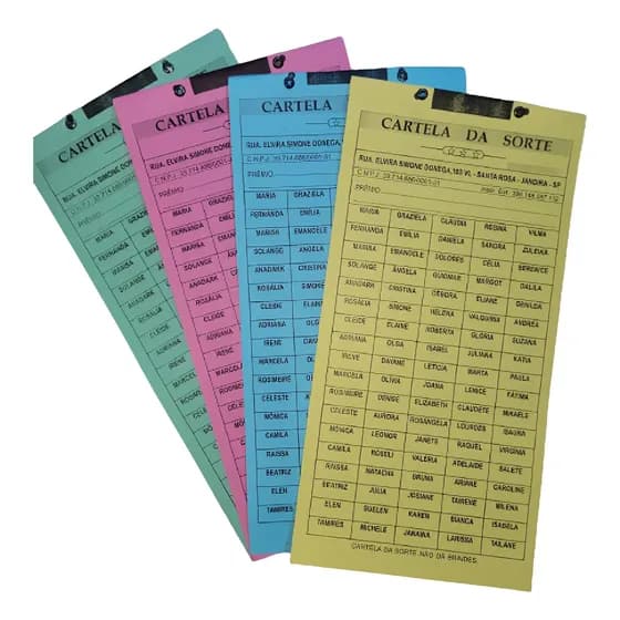 Cartela Rifa 200 Nomes (unidade)