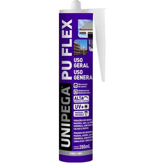 Selante PU Flex Unipega cinza 280 ml