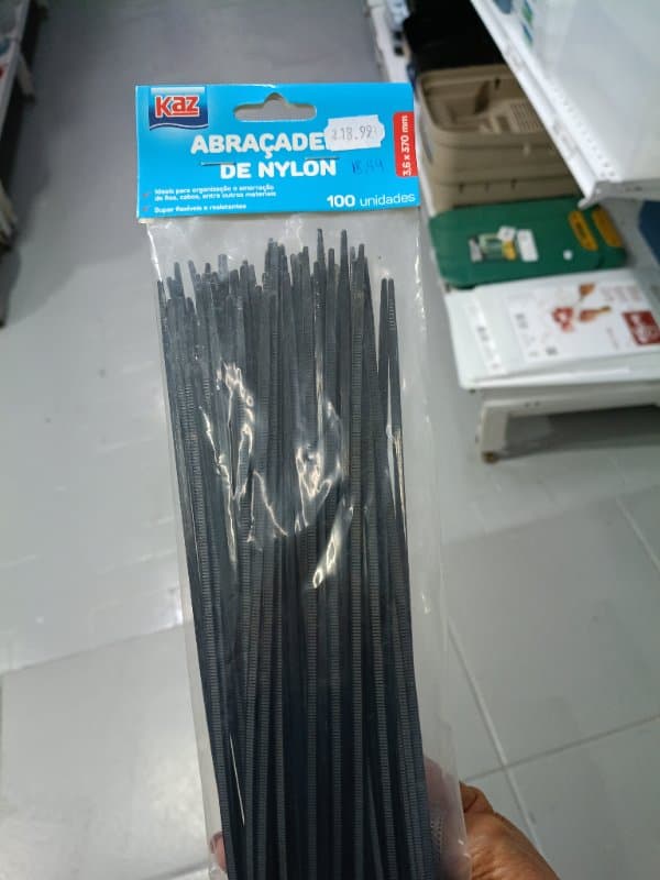 Abraçadeira 3,6 x 370 mm preta 100 peças