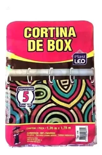 Cortina de Banheiro 178x135cm Plastico Sortidos