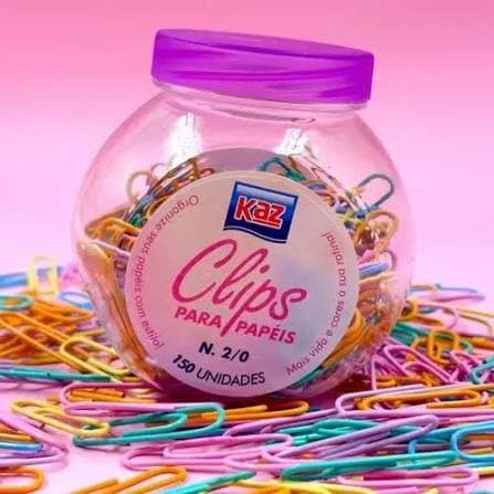 Clips para Papeis N. 2/0 Colorido 150 Pecas-KZ0508