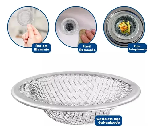 Ralo de Aluminio 7cm para Pia Galvanizado