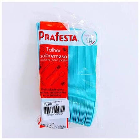 Colher Sobremesa Azul BB Plasti Lani C/50