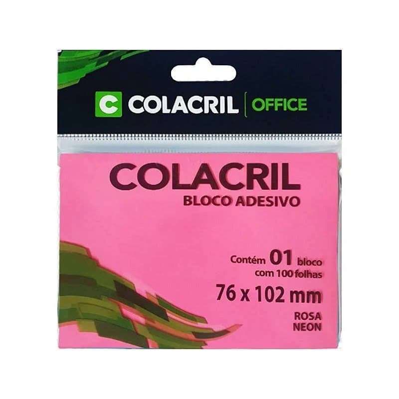 Bloco de notas rosa 76 x 102 mm com 100