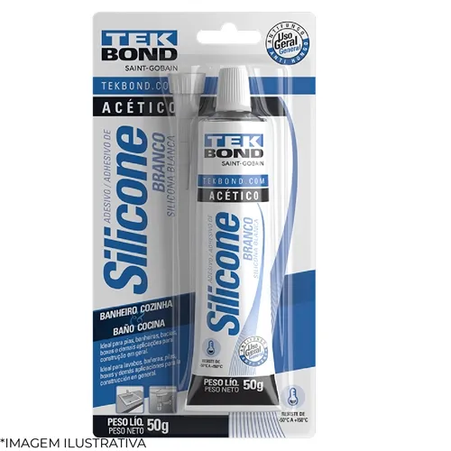 Silicone Tek Bond acetinado 50 g incolor blister