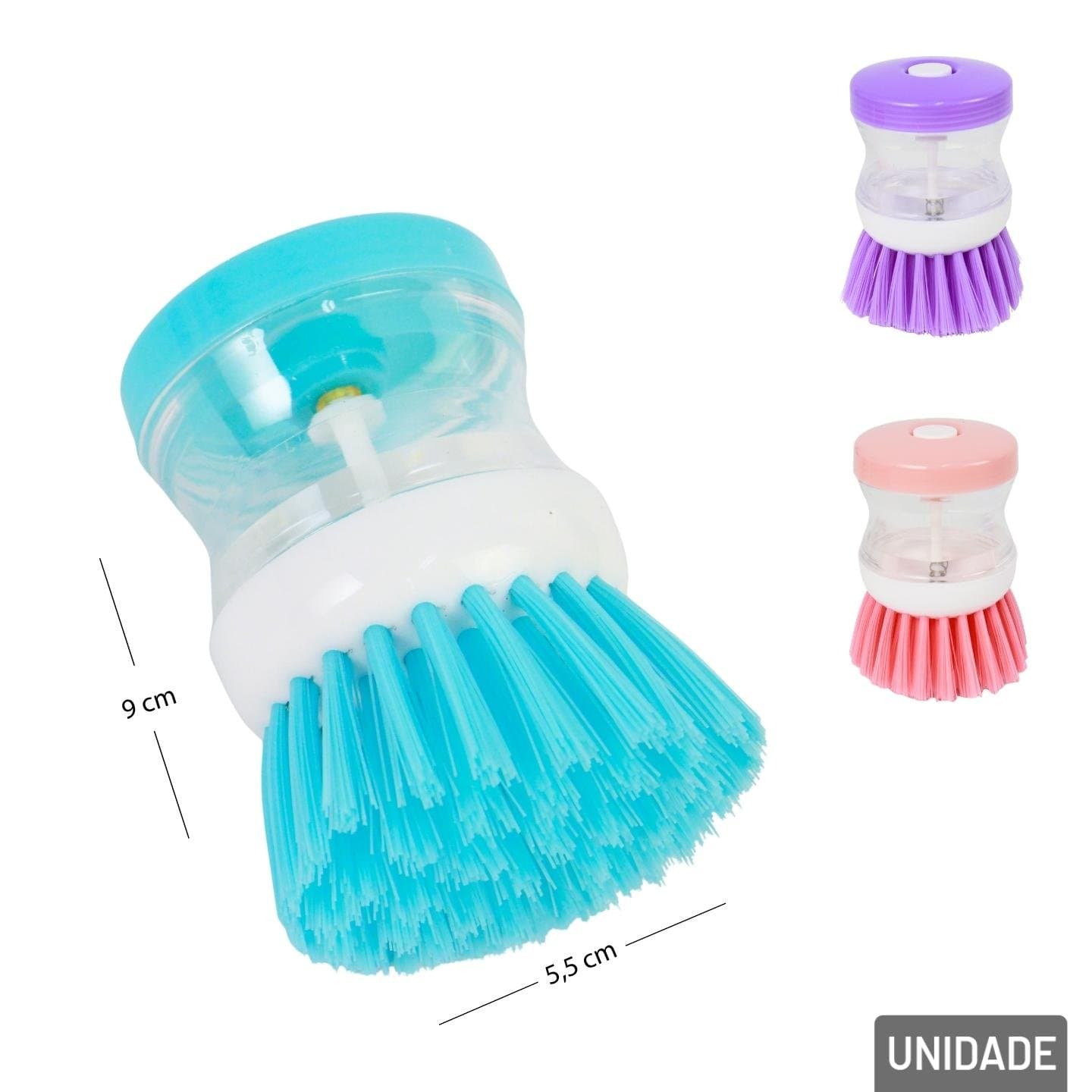 Escova de Limpeza 9 cm Multiuso com Dispenser Color
