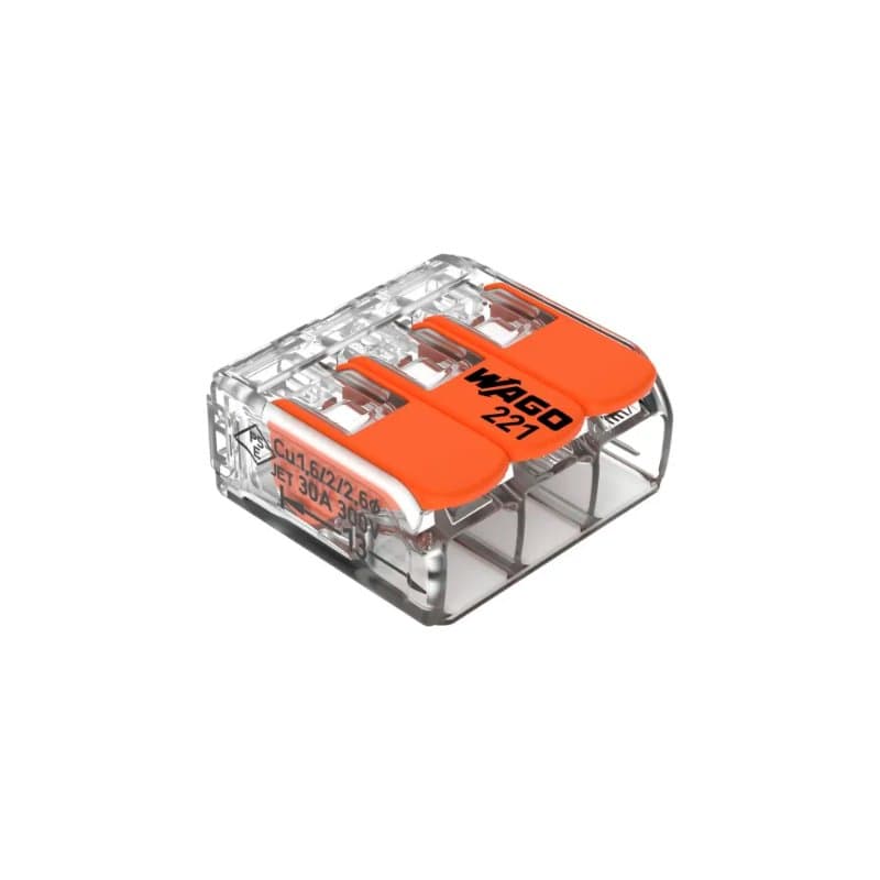 Conector Wago 1UNID 6MM 41A 3VIAS 221-613 60361830