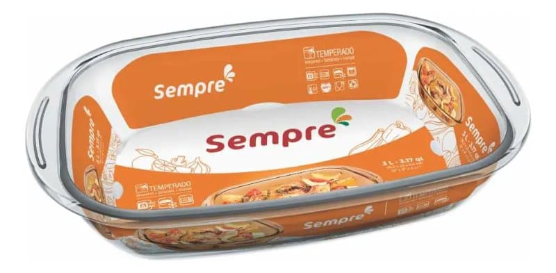 Assadeira retangular Sempre 3 lt
