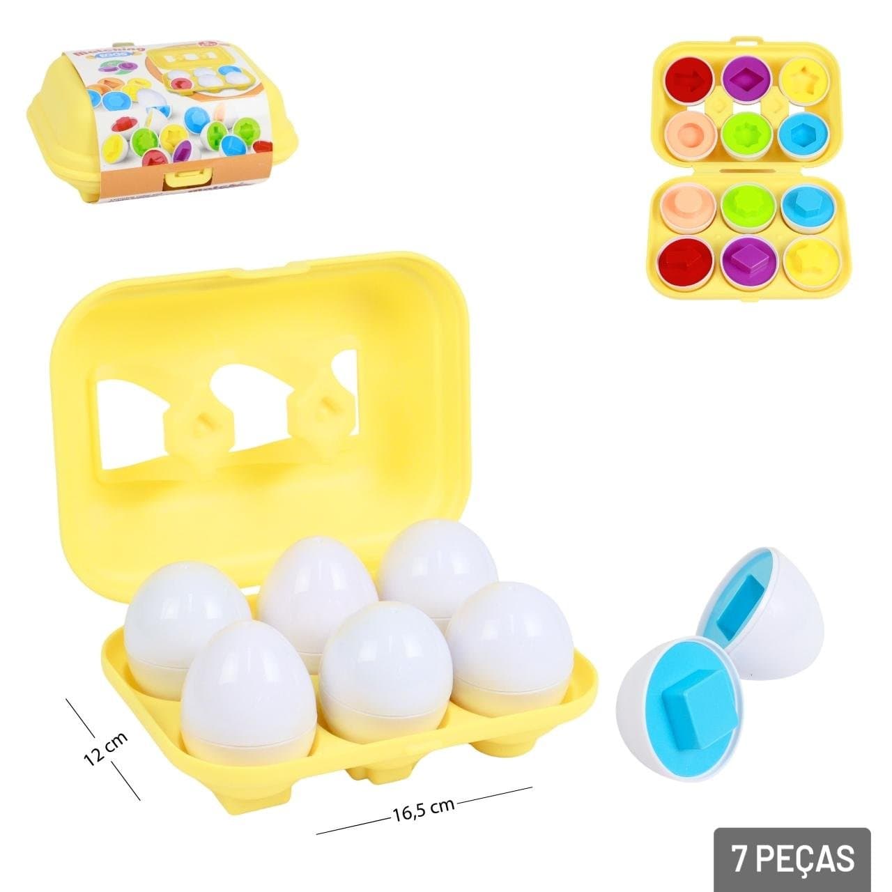 Jogo educativo infantil encaixa ovos 7 peças sortido