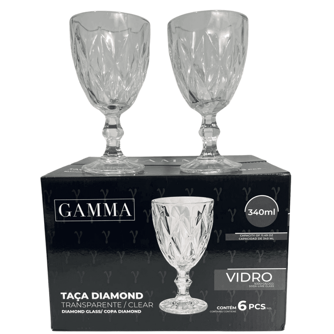 Taças Vidro Diamond 340ML