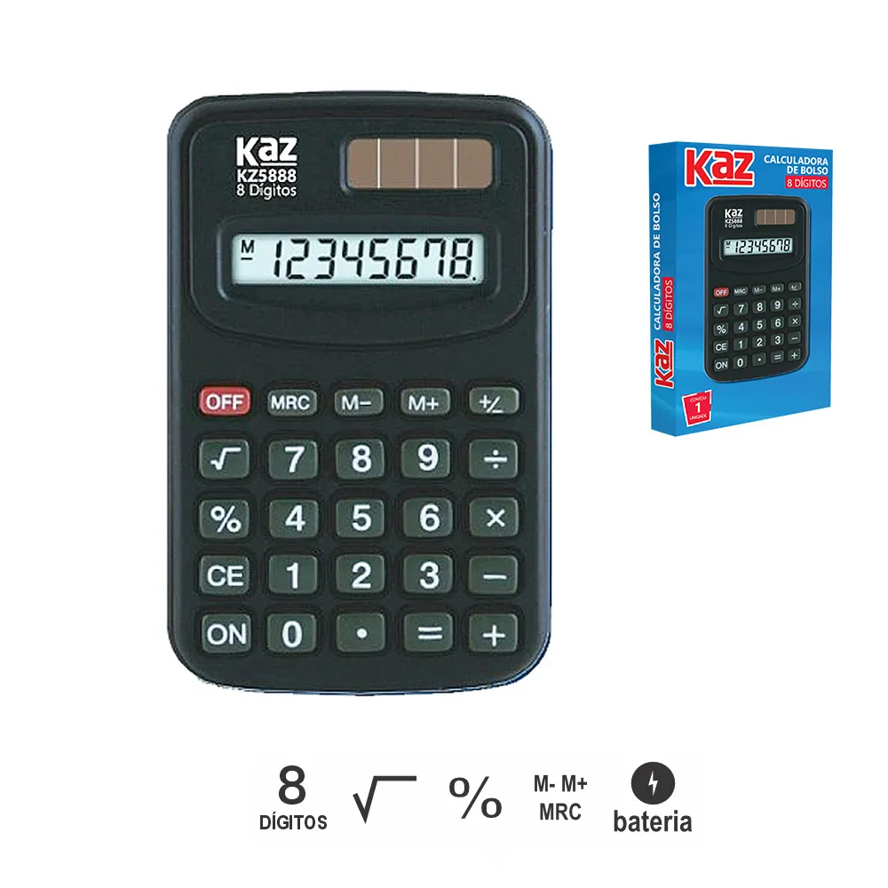 Calculadora de Bolso 8 Digitos (113X63X21MM)-KZ404 (unidade)