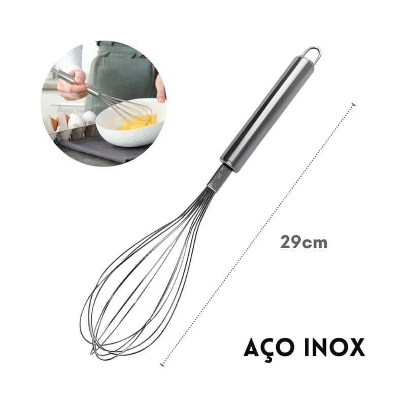 Bate clara de inox 29 cm