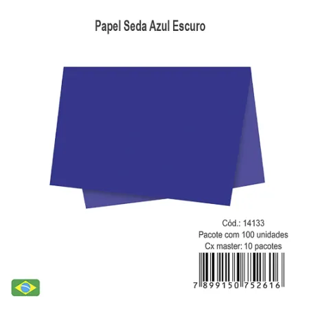 Papel seda azul escuro