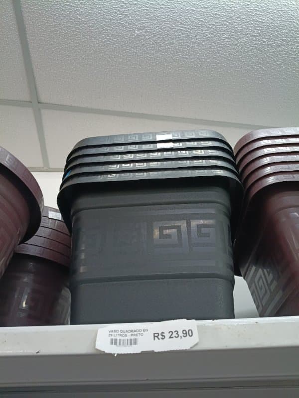 Vaso Quadrado EG 29 Litros - Preto