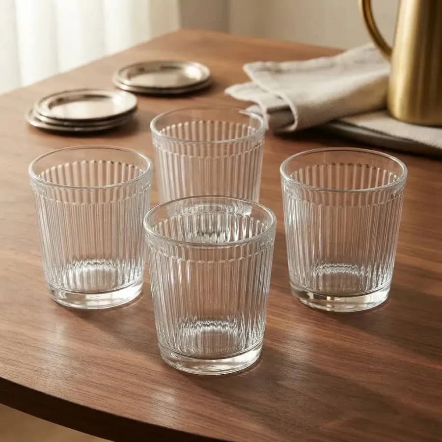 Jogo de Copos em Vidro Lines 360ml Transparente