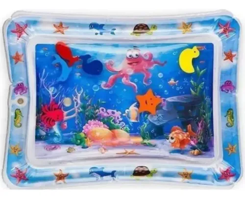 Tapete infantil PVC inflável com água fundo do mar