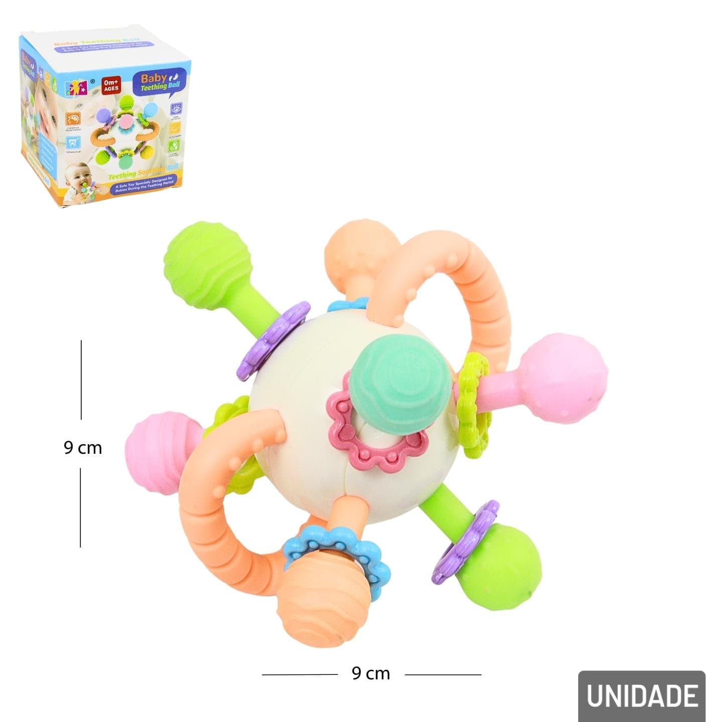 Mordedor para bebê 9 cm sensorial massageador