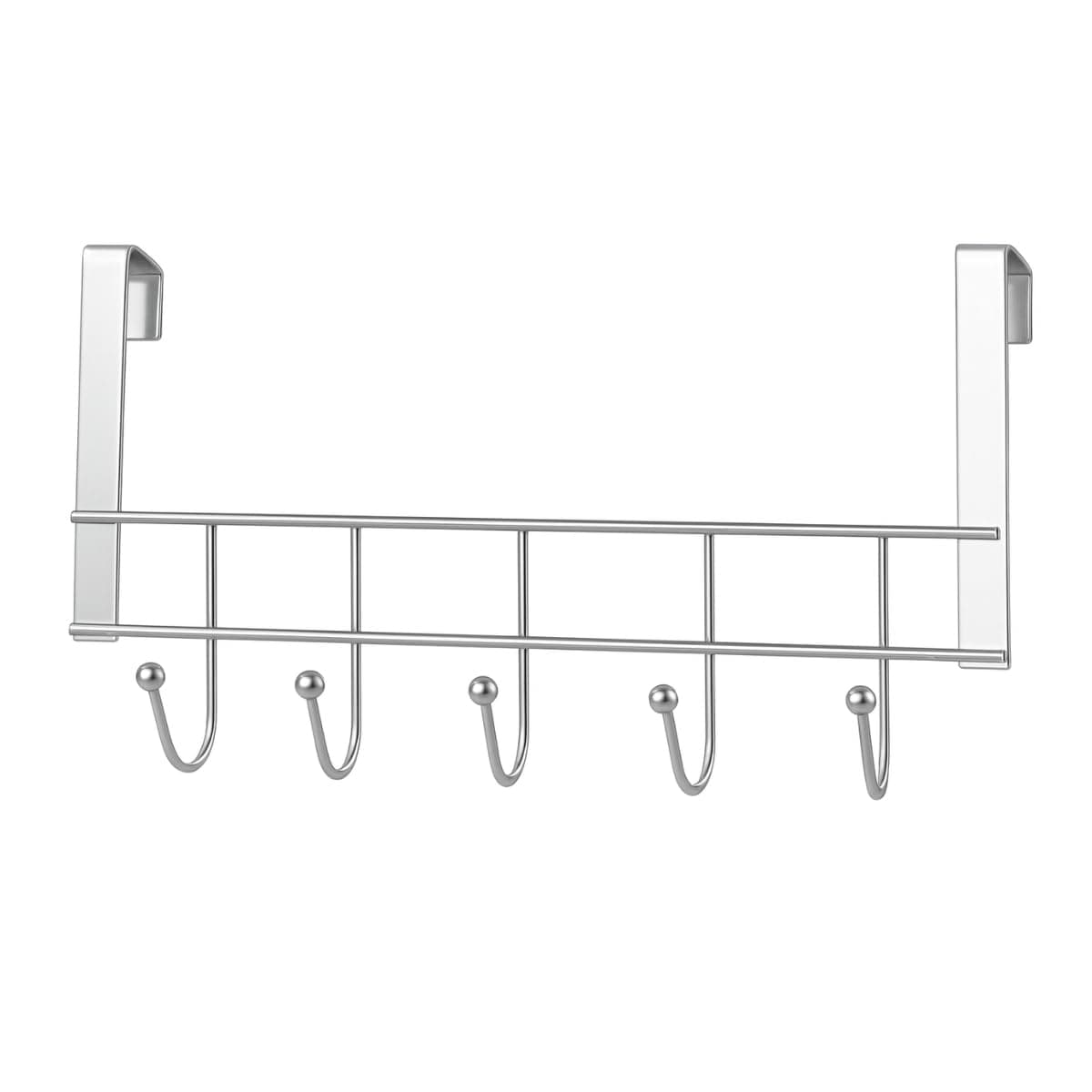 Cabideiro de Porta Metal 10 Ganchos Prata
