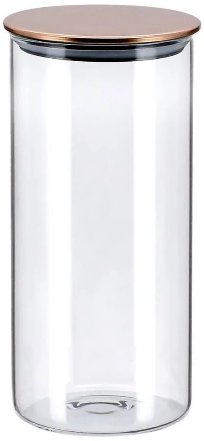 Pote de vidro 17 cm hermético com tampa de inox
