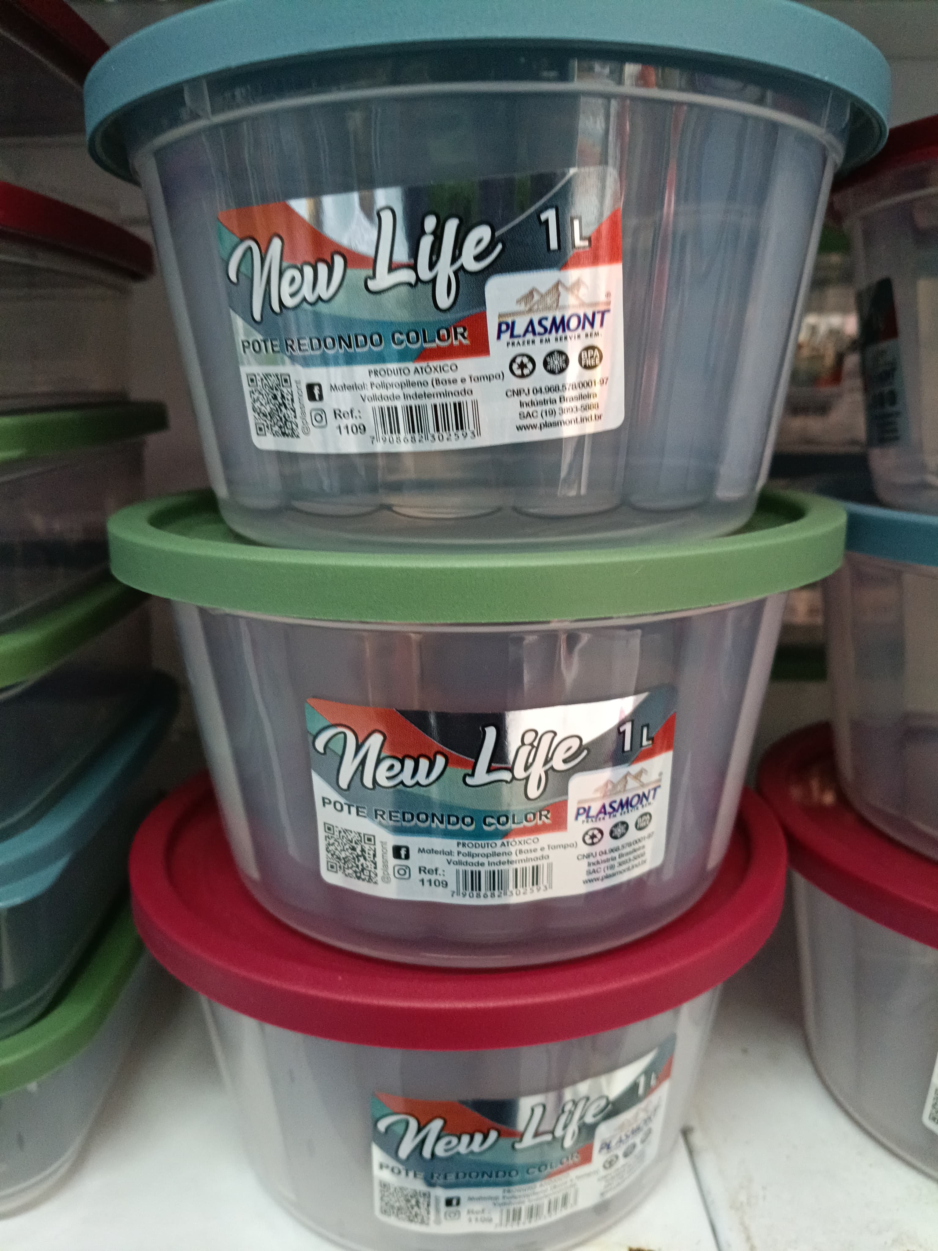 Pote Newlife Redondo 1 Litro - Color