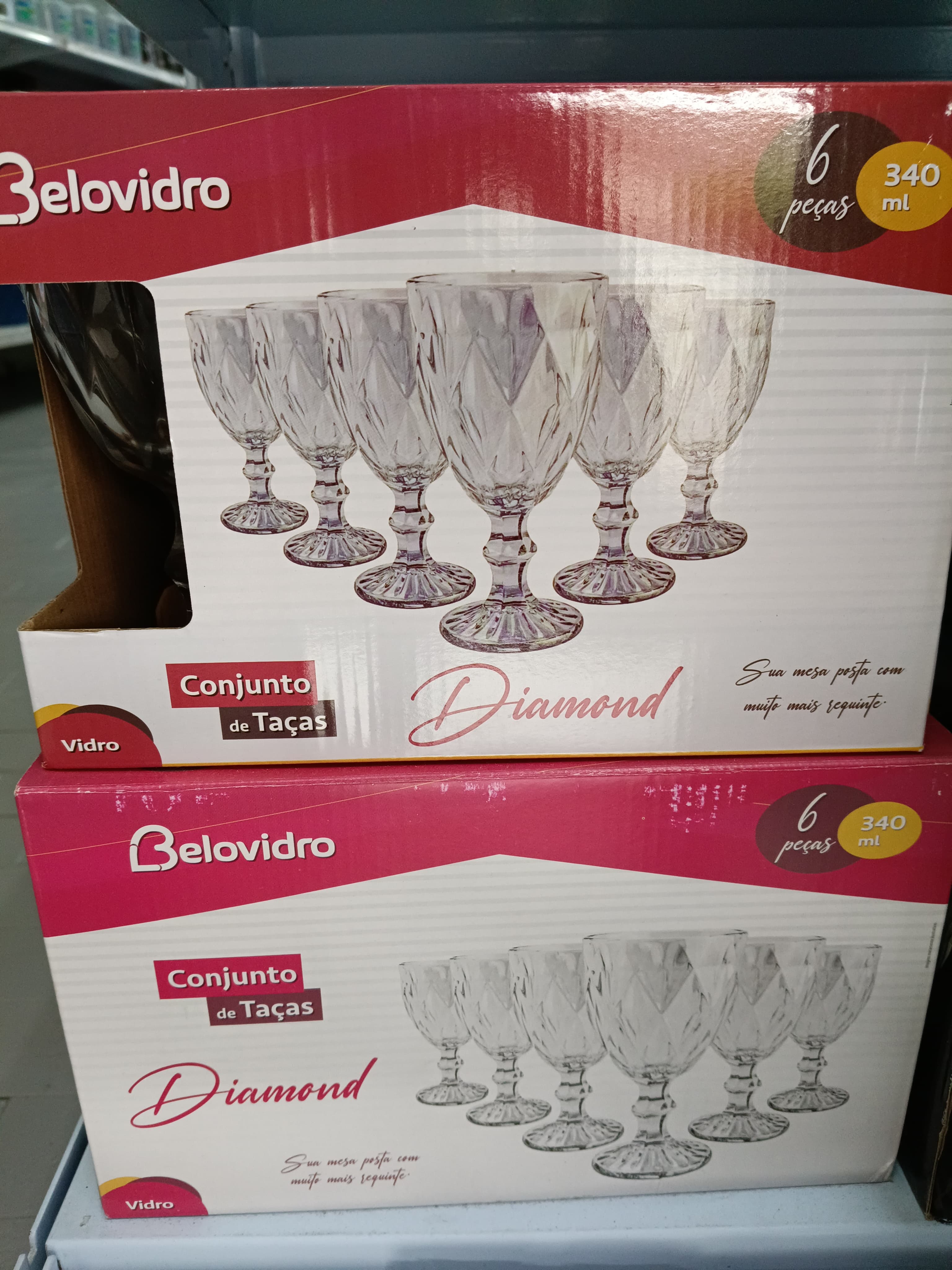 Jogo Taça Vidro Diamond 340ML C/6 Pcs