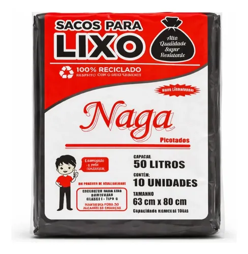 Saco de Lixo Naga 50L
