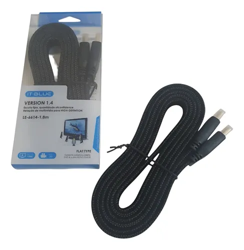 Cabo HDMI com malha versão 1.4 1,8 m