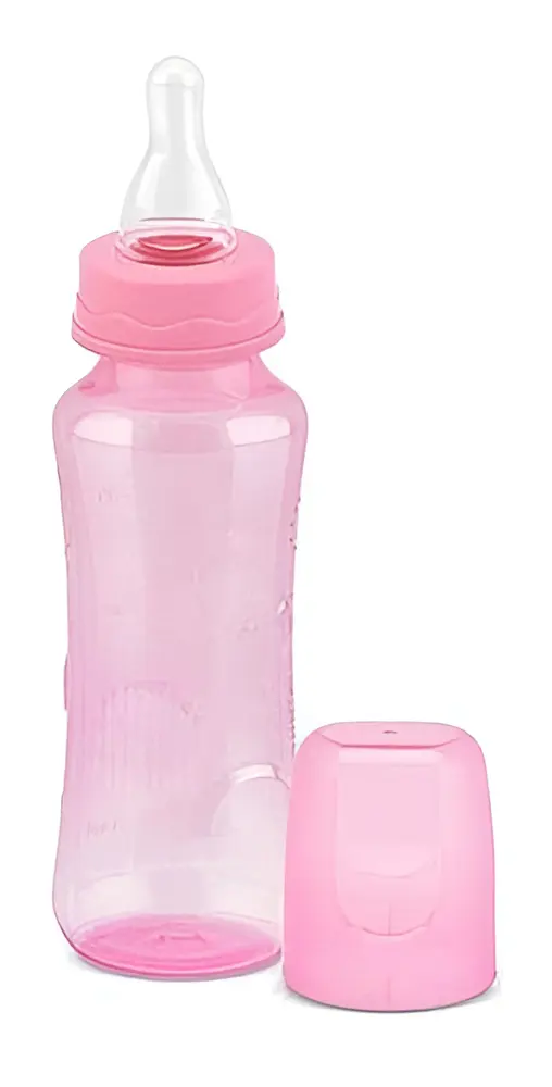 Mamadeira 240ml 6 Peças Bolinhas Rosa