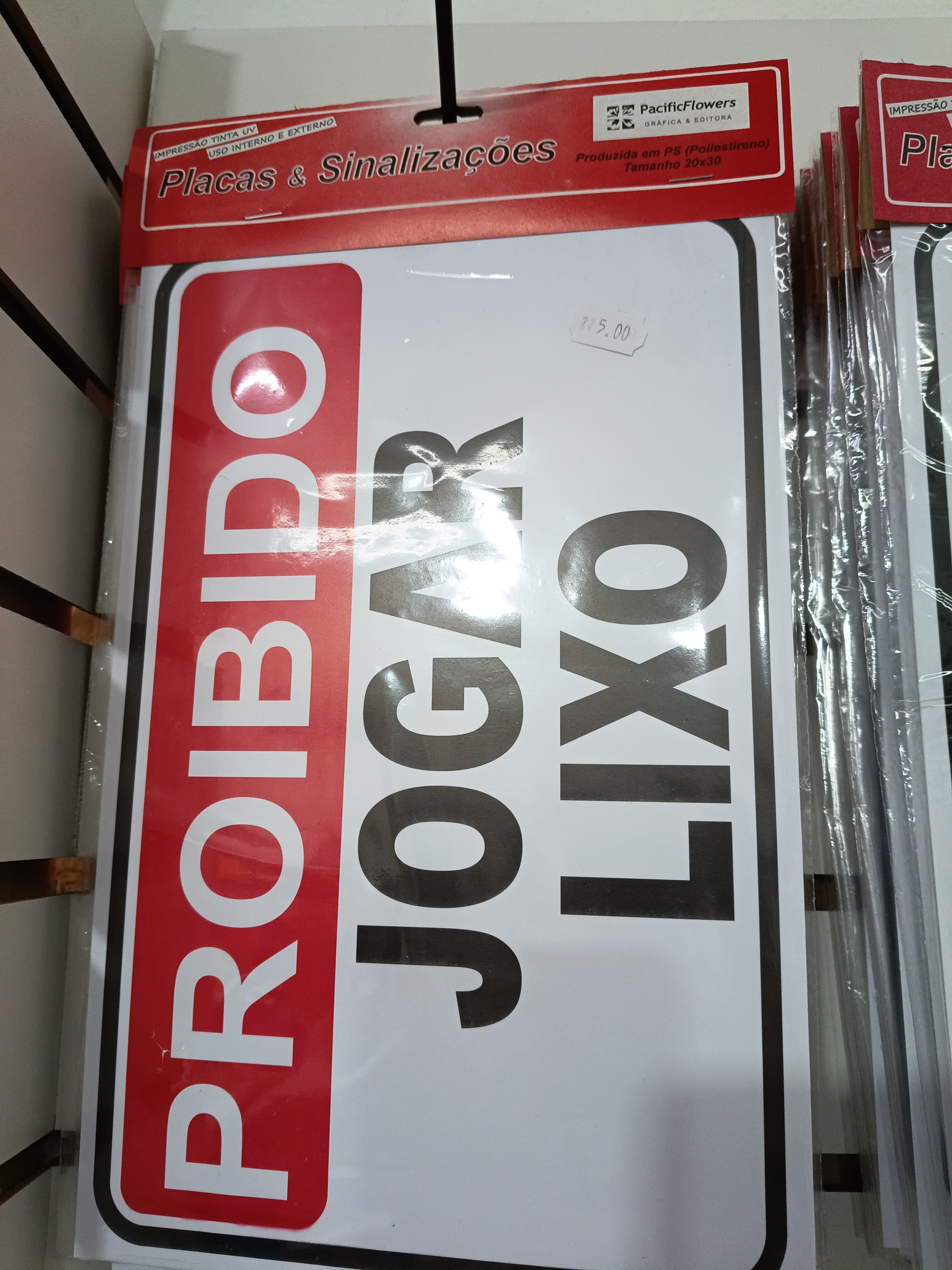 Placa Sinalizacao Proibido Jogar Lixo PS97 (unidade)