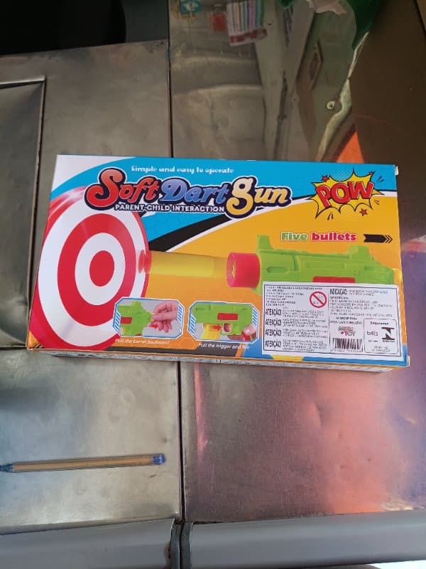 Pistola de Plastico Lança Dardos 19cm Refil 5 Pçs