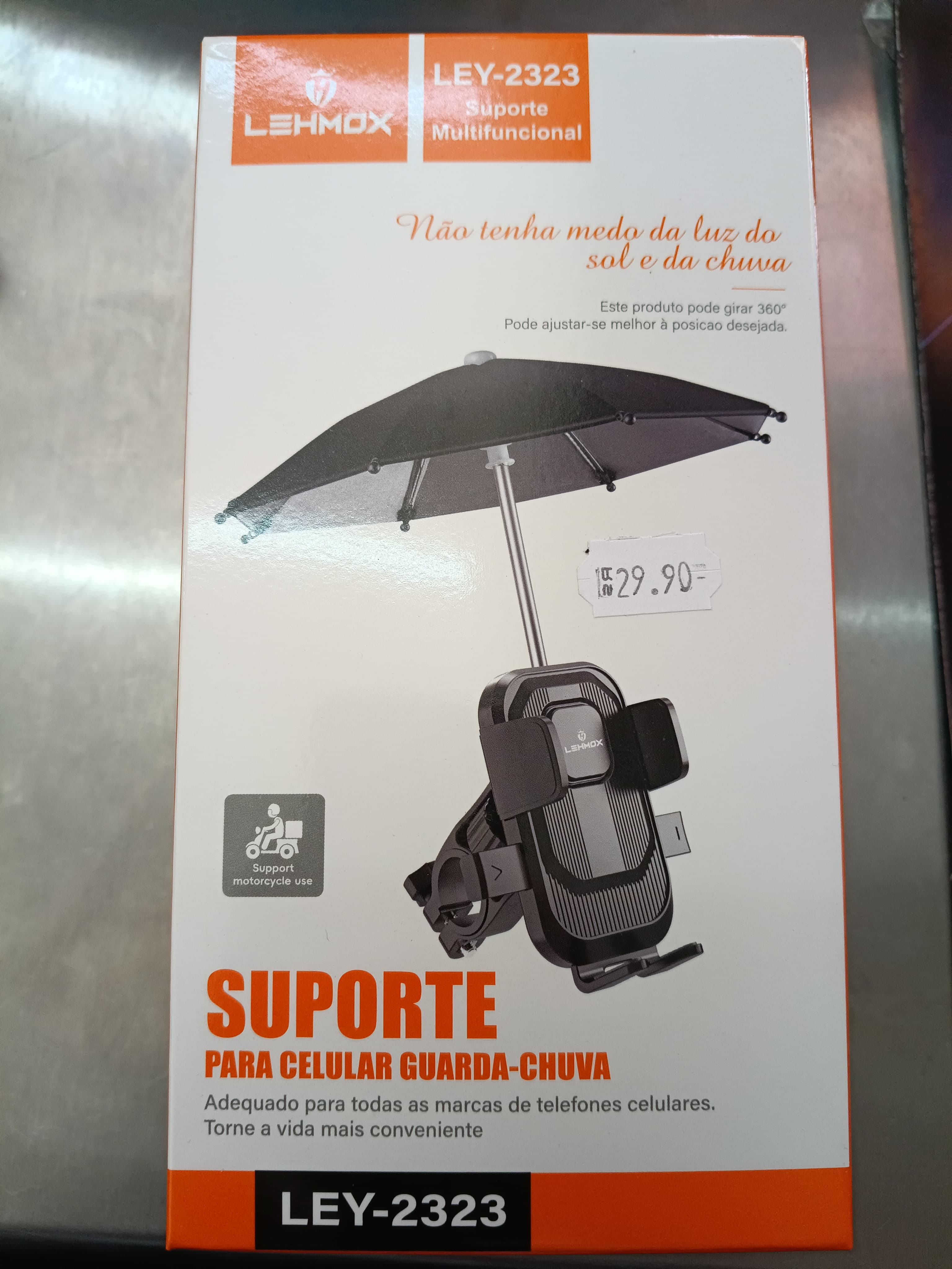 Suporte Guarda Chuva Celular P/ Moto Bike Veicular Universal