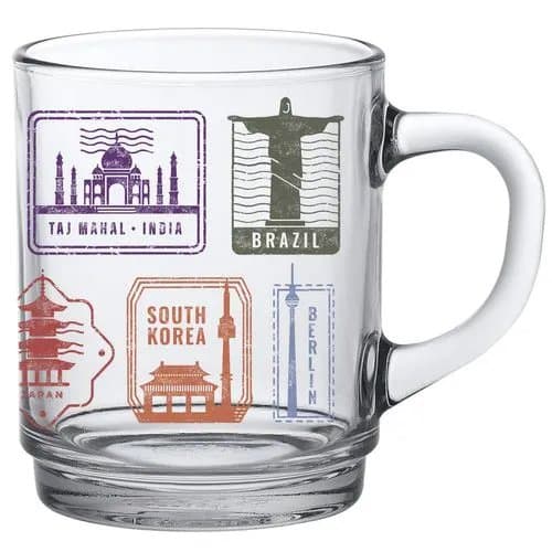 Caneca de Vidro 230ml Modelos Sortidos