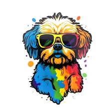 Aplique termocolante Cachorro de óculos