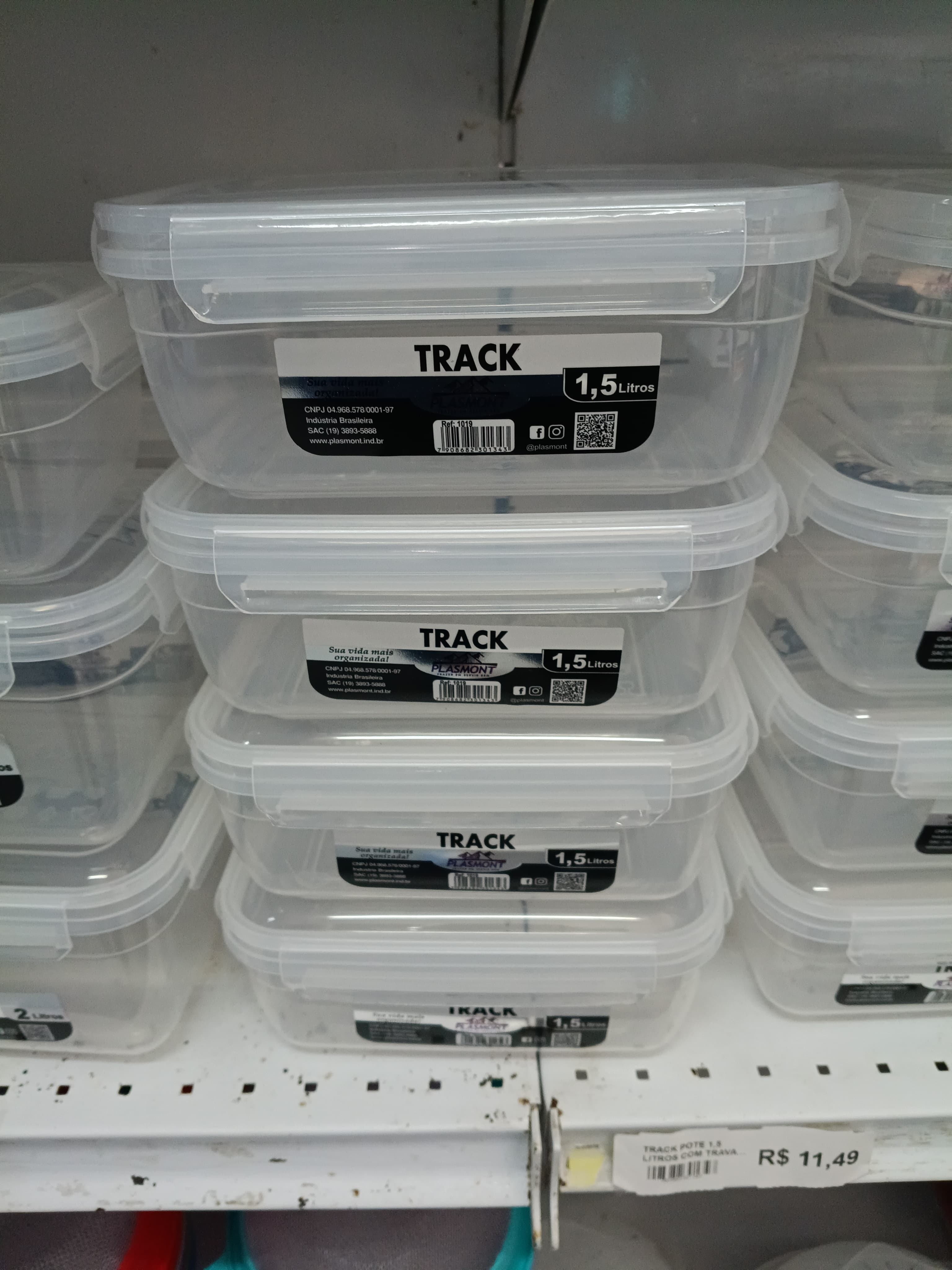 Track Pote 1,5 Litros com Trava Transparente