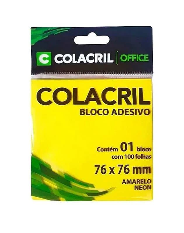 Bloco de notas amarelo 76 x 76 mm com 100
