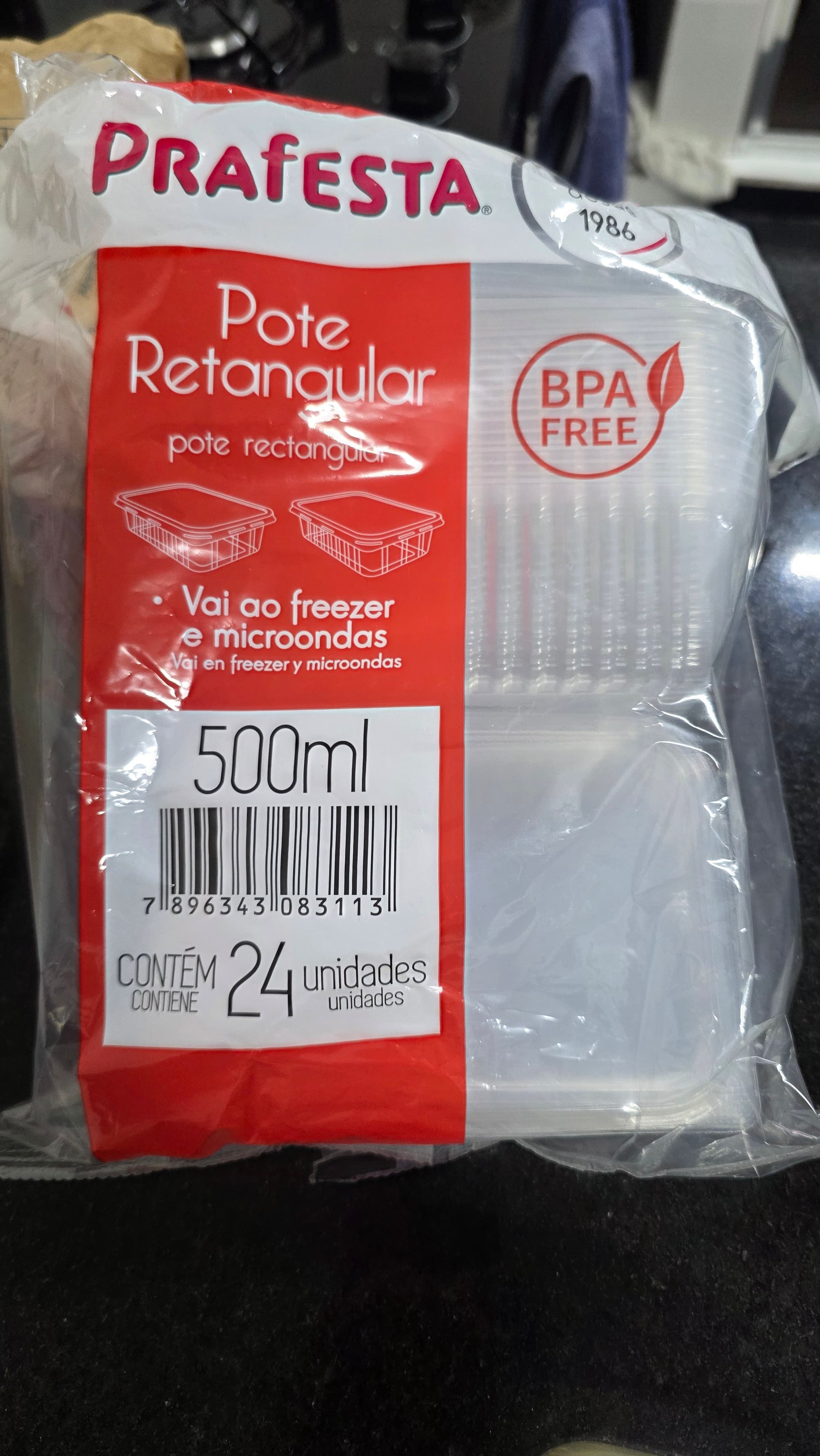 Pote Retangular Festa 500ML