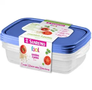 Conj 3 Potes Plasticos Sanremo 785ML