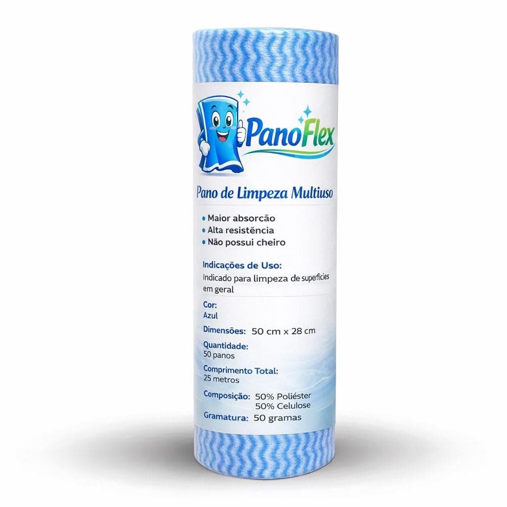 Pano Limpeza Multiuso 50 x 30 cm 50 Peças Azul
