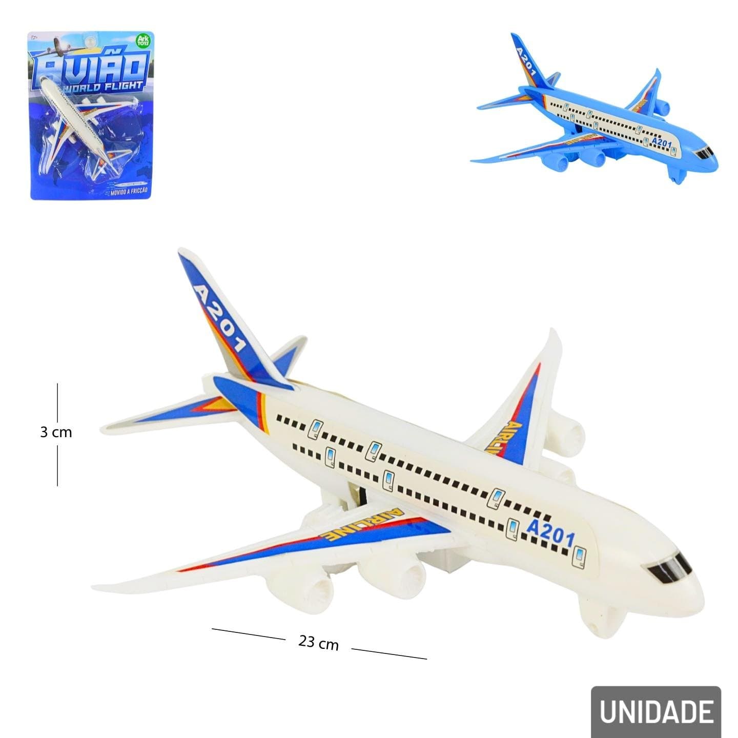 Avião movido a fricção de plástico