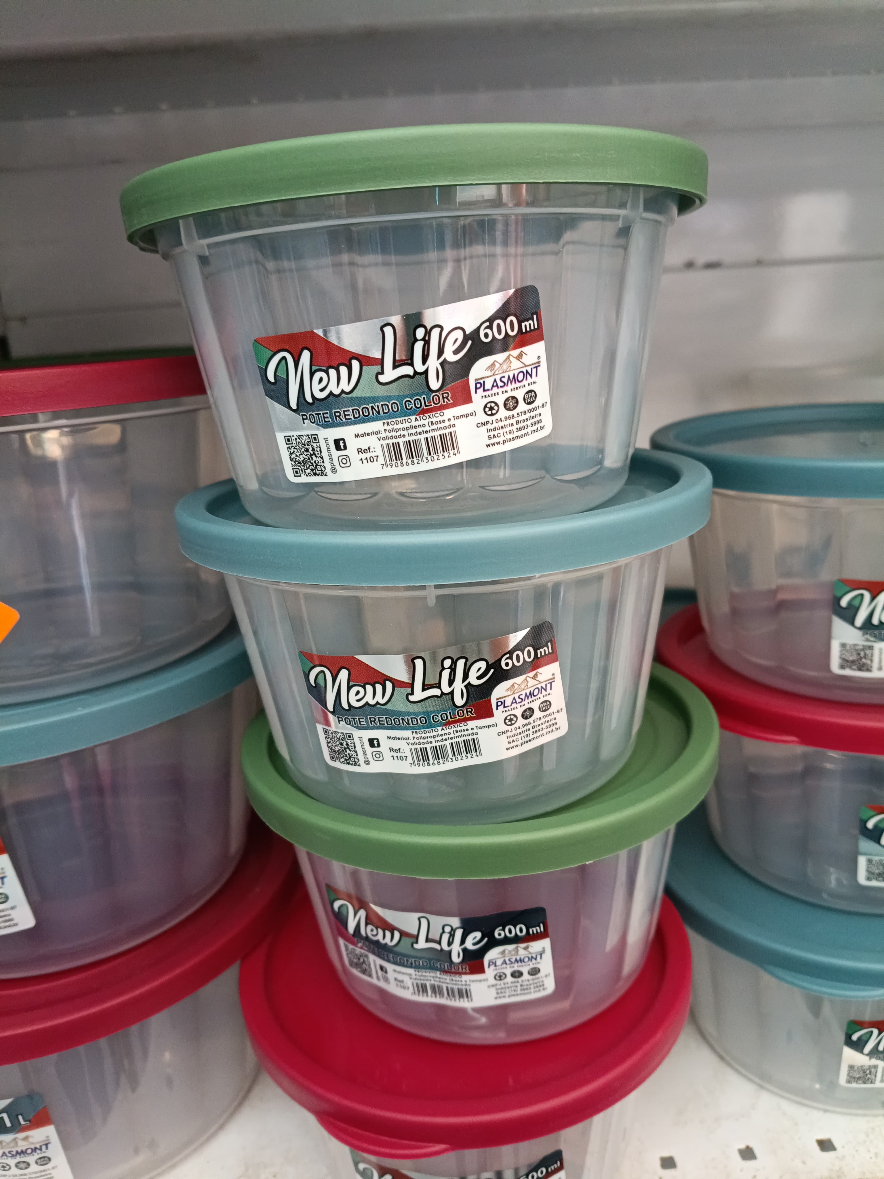 Pote Newlife Redondo 600ml - Color