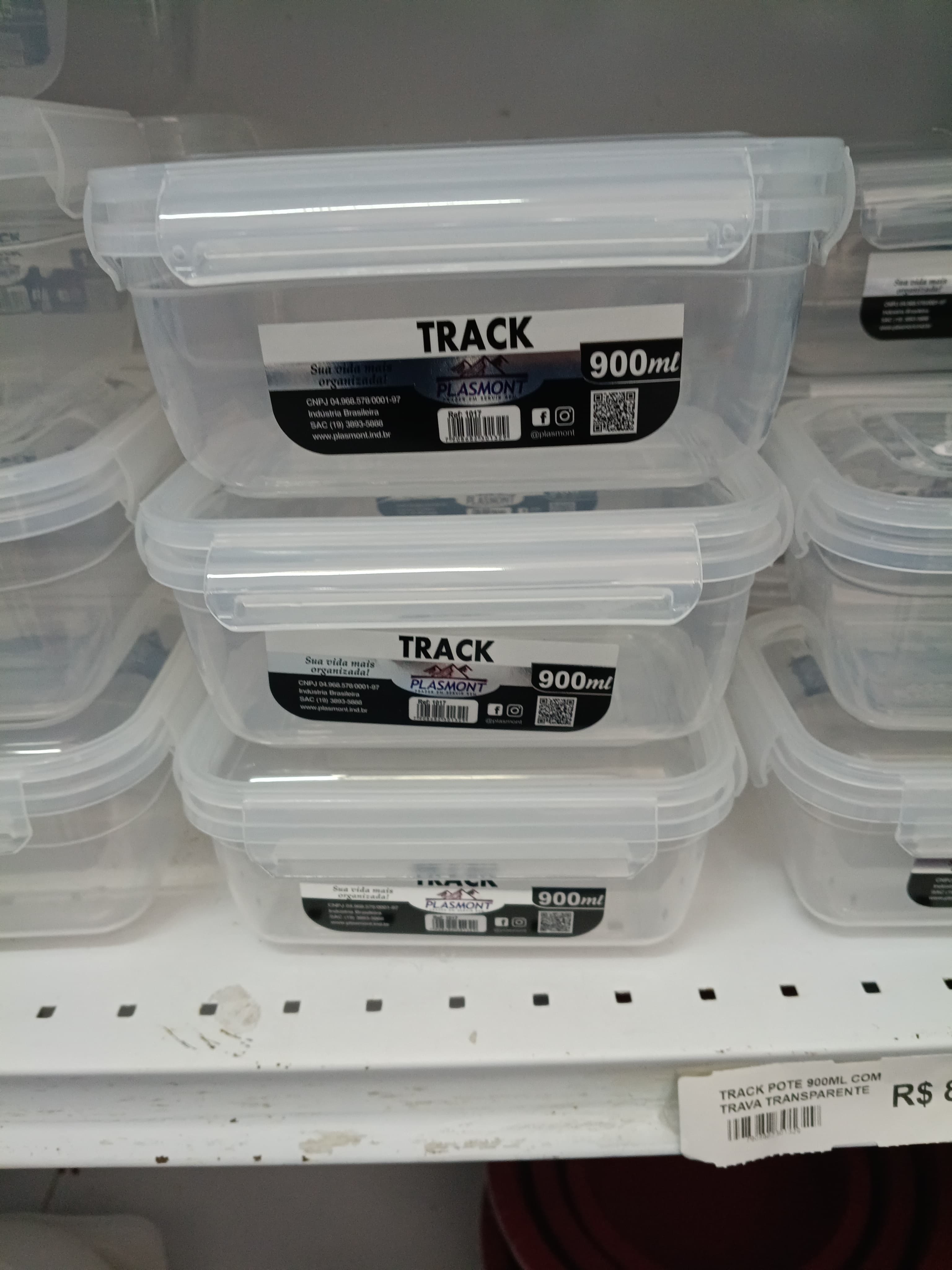 Track Pote 900ml com Trava Transparente