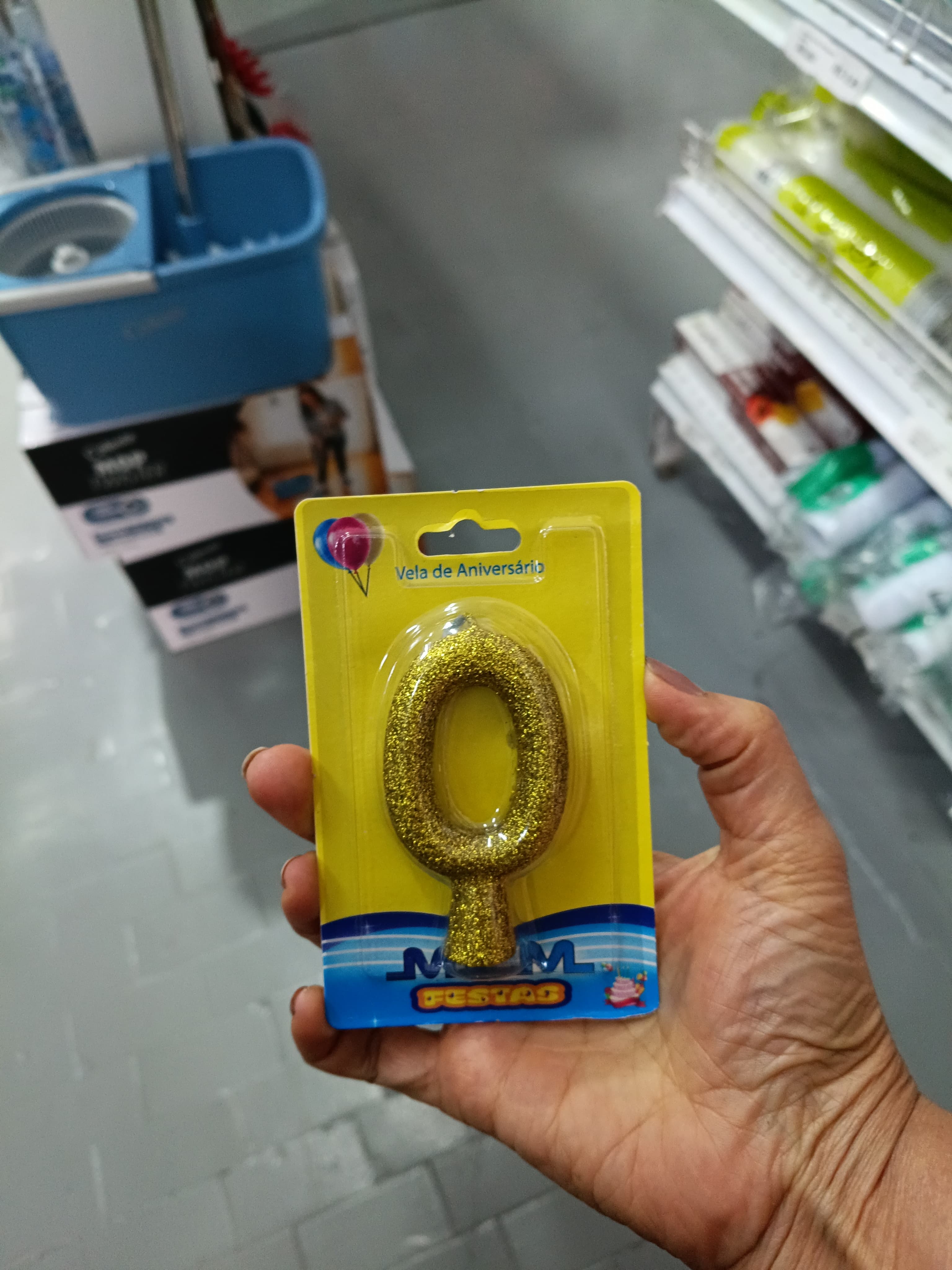 Vela Glitter Parafina 12GRS Nº0 Dourado