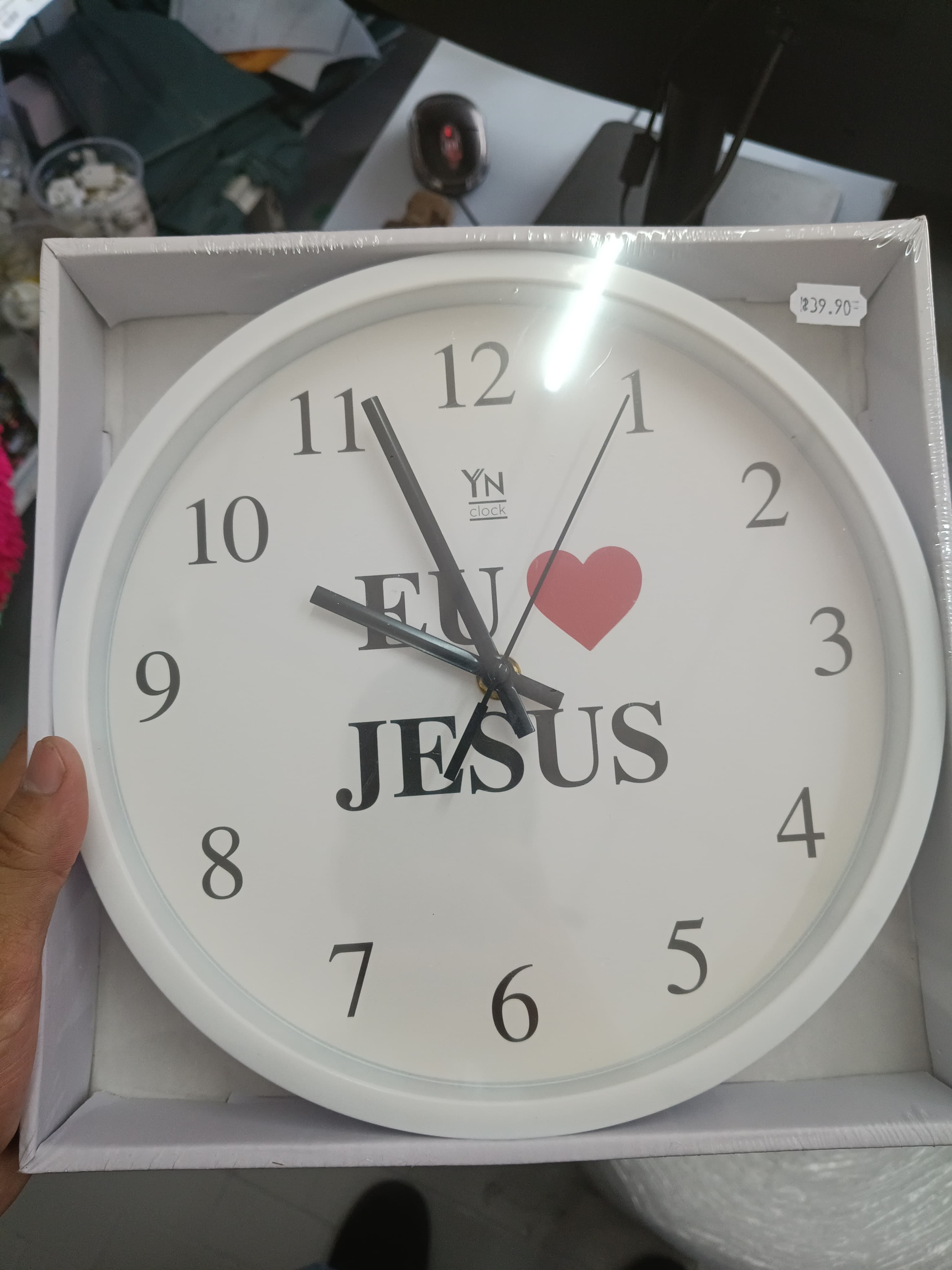 Relógio analógico de parede 25cm redondo com frases